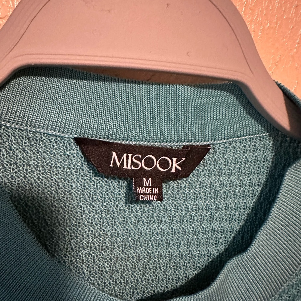 MISOOK Sweater Cardigan Teal Work Career Office Classic‎ Open Front Size Medium - Picture 4 of 6